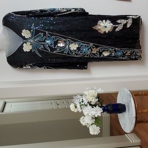 Elegant Black Sequin Long Sleeve Dress